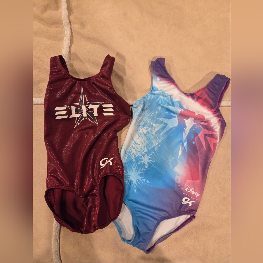 2x GK Kids Gymnastics Leotards In Good Condition